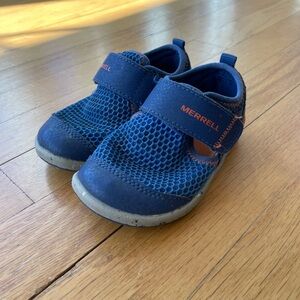 Merrell Kids' Navy and Orange Bare Steps H2O Water Shoes Size 6.5